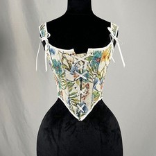 Renaissance Corset Tops for Women Victorian Overbust Floral Corset Tops Bustier