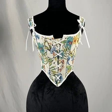Renaissance Corset Tops for Women Victorian Overbust Floral Corset Tops Bustier