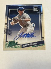 2023 DONRUSS OPTIC AUTO JETT WILLIAMS METS RATED PROSPECT SILVER PARALLEL #14/15