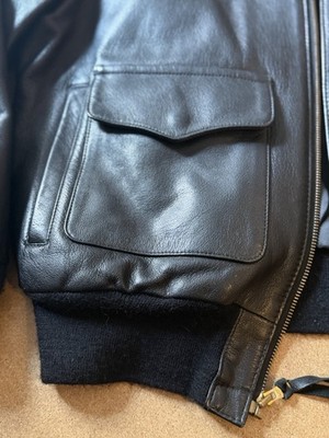 GIBSON & BARNES TYPE A-2 レザージャケット Gibson & Barnes US Army Type A-2 Leather Bomber Jacket Black | eBay
