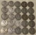 25× Walking Liberty Half Dollars | 90% Silver | $12.50 FV | Bullion Lot