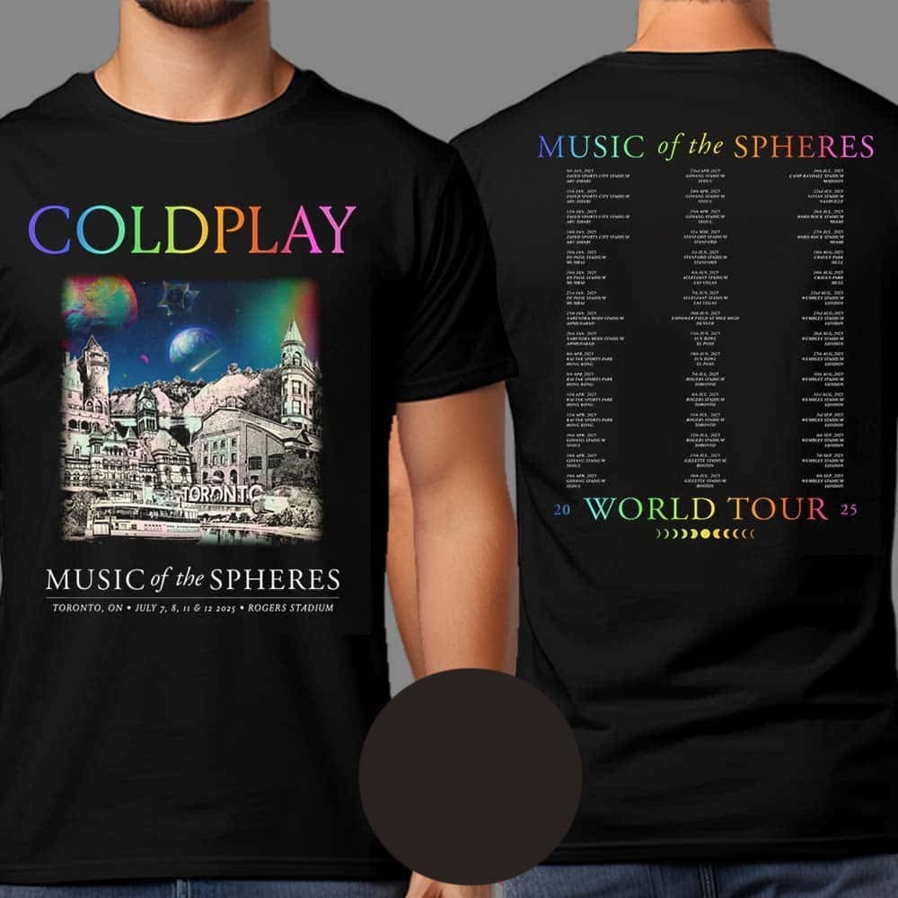 美品 COLDPLAY MUSIC OF THE SPHERESライブ Tシャツ Coldplay Toronto ON Music Of The Spheres Tour 2025 Exclusive