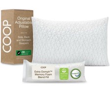 Coop Home Goods Original Adjustable Pillow Queen Size Cross Cut Memory Foam New