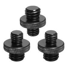 3 Pcs Aluminum Alloy M8 Male to M10 Male Tripod Screw Adapter, Black