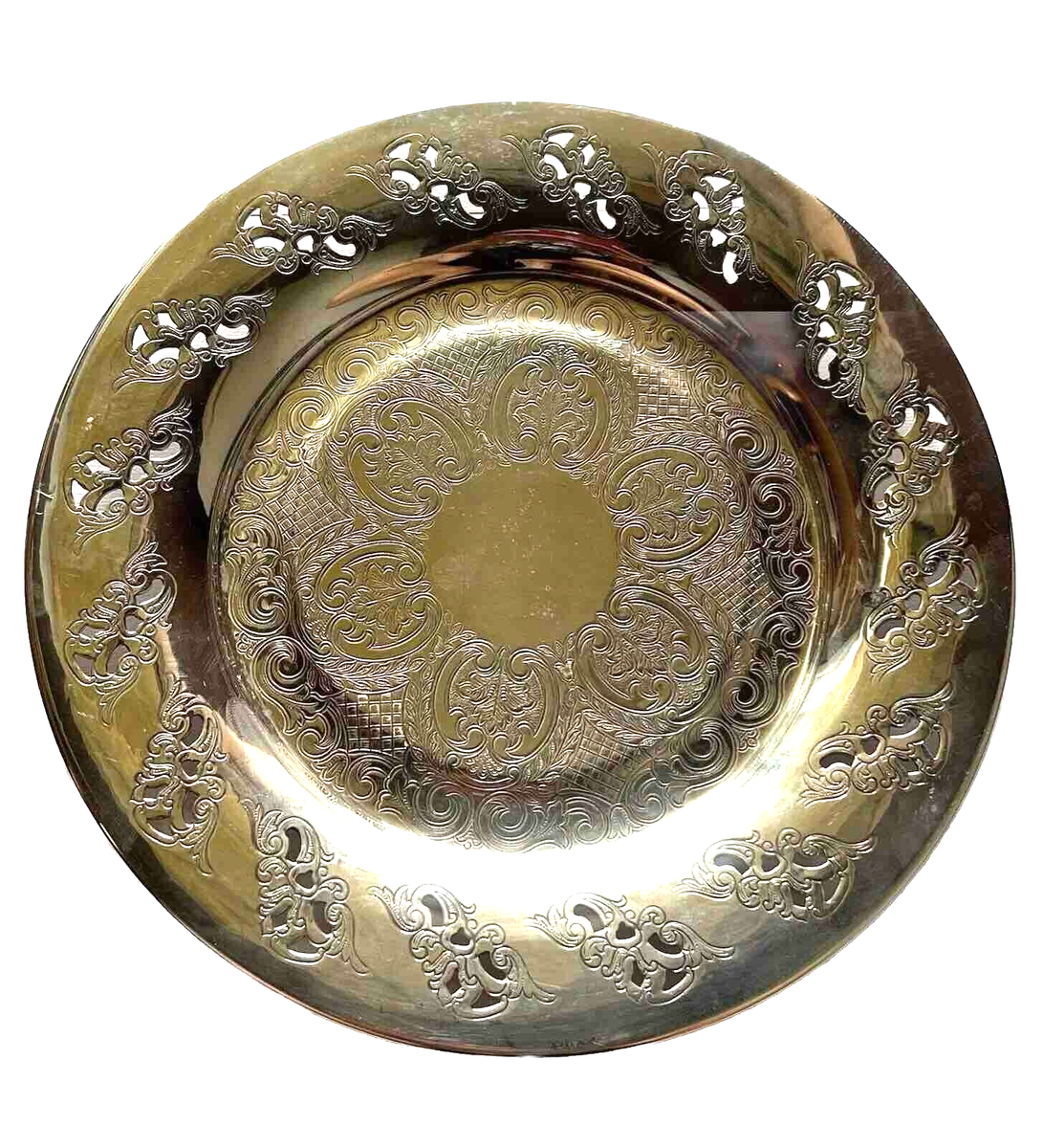 Vintage Viking Plate Silver Plated On E.P. Copper Round Dish 9 1/2