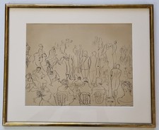 Héliogravure d’après Raoul Dufy scène de salon encadrée 45 x 36 cm