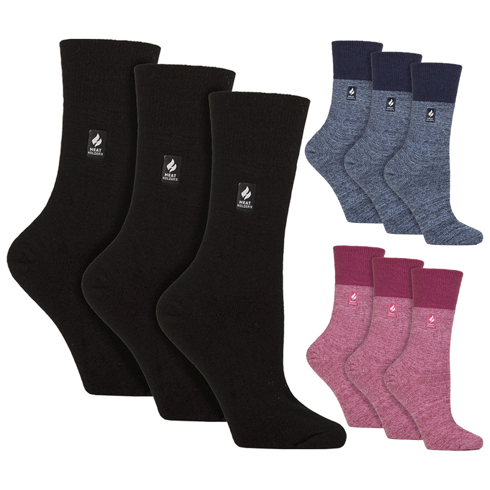 Gentle Grip - 3 Pack Women's Thermal Socks Warm Winter Brushed Lining
