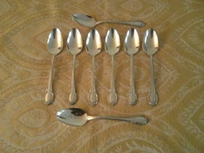 1847 Rogers Bros Remembrance Eight Teaspoons Silverplate EUC