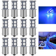 1156 Led Bulb Blue Ba15s 1141 12v Rv Boat Camper Dome Light 5050 Smd 12 Pack