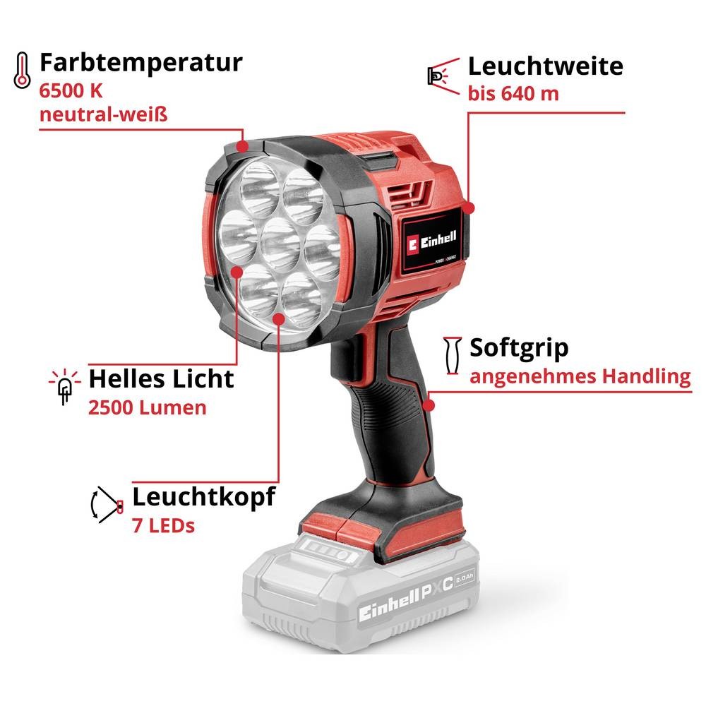 Lampe torche Einhell TE-CL 18/2500 Li résout le manque de lumière 18V - 4