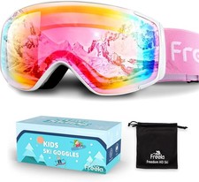 Freela Kids Ski Snowboard Goggles for Toddler 3-14 Youth Revo Pink 60 vlt
