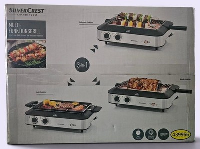 Multifunktionsgrill 3in1 Tischgrill Elektrogrill Kebab Rotisserie 1600 Watt