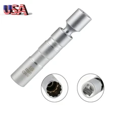 16mm 12-Point Swivel Spark Plug Socket Removal Tool with Built-in Magnet 360°