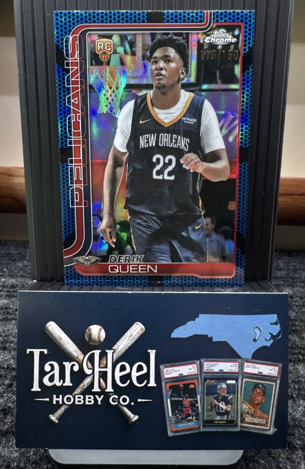 2025-26 Topps Chrome - Derik Queen #263 Blue Basketball Refractor /150 (RC)