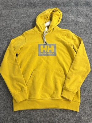Helly Hansen Hoodie Mens Medium Sweatshirt Pullover Unisex Mustard N162