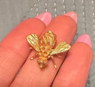 Vintage Herbert Rosenthal 14K Gold, X marked Bumble Bee Pin Brooch  Patented