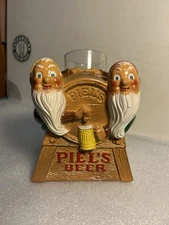 VINTAGE PIELS BEER GNOMES BAR BACK CADDY DISPLAY. 1950'S. BROOKLYN, NEW YORK
