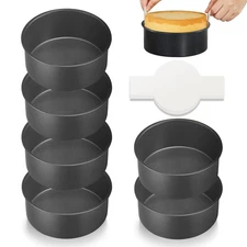6 Inch Cake Pans for Baking, Round Small Layer Cake Pan Set with 120 Pieces P...