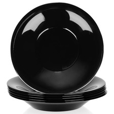 Tiefe Essteller Glas Schwarz 21,5cm 400ml 6er Set Suppenteller Schale Set