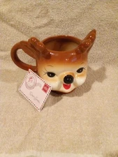 Winter Wonder Lane Reindeer Mug 15oz Figural Ceramic Christmas Coffee Cup NWT
