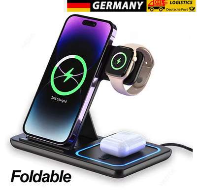 3 in 1 Wireless Charger Fast Charging  Station for Phone Watch AirPods New
