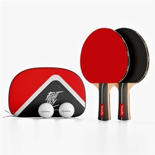 Lifelong Table Tennis Racquet Set with Carry Bag | 7-Ply Wood Paddle Set, 2 Bats