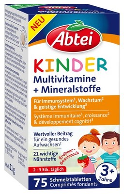 Multivitamine für Kinder 75 Tabletten glutenfrei Abtei ab 3 Jahre Mineralstoffe