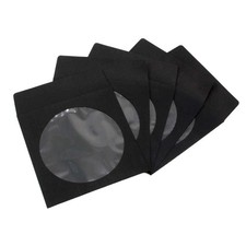 100 Pack Premium Thick Black Color Paper CD DVD Sleeves Envelope with Window ...