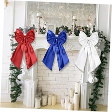 3 Pcs 2 ft Large Patriotic Bow Decorations Veterans Day Big Red Blue White