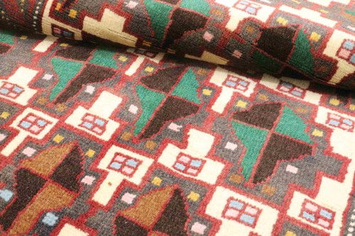 Belutsch Teppich 153x71 Braun Gelb Läufer Wolle Handgeknüpft Unikat RUGEAST - Bild 3 von 6