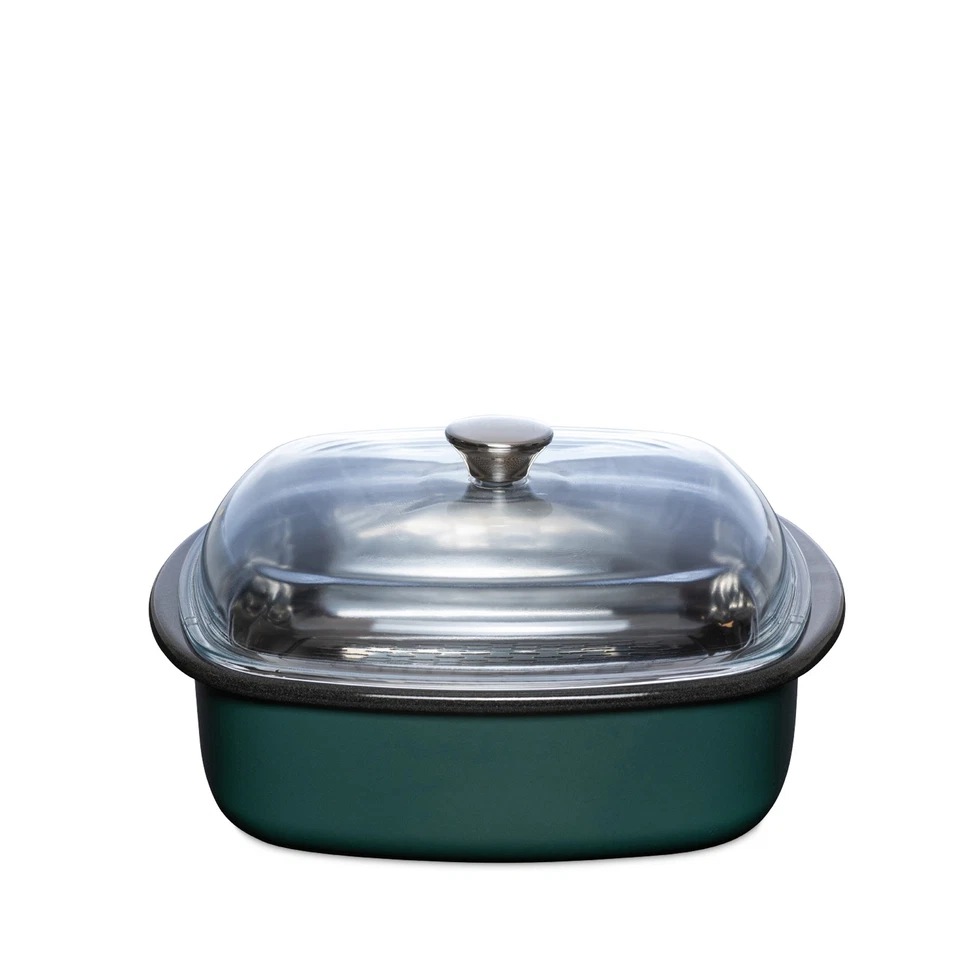 Riess NOUVELLE - Teal - Dampfgarer 3tlg. mit Glasdeckel und Gareinsatz 28/28