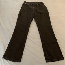 Riders By Lee Jeans Womens 8 Black High Rise Straight Leg Stretch Dark Wash