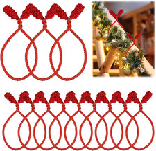 12Pcs Red Christmas Garland Ties for Staircase and Railing Decoration