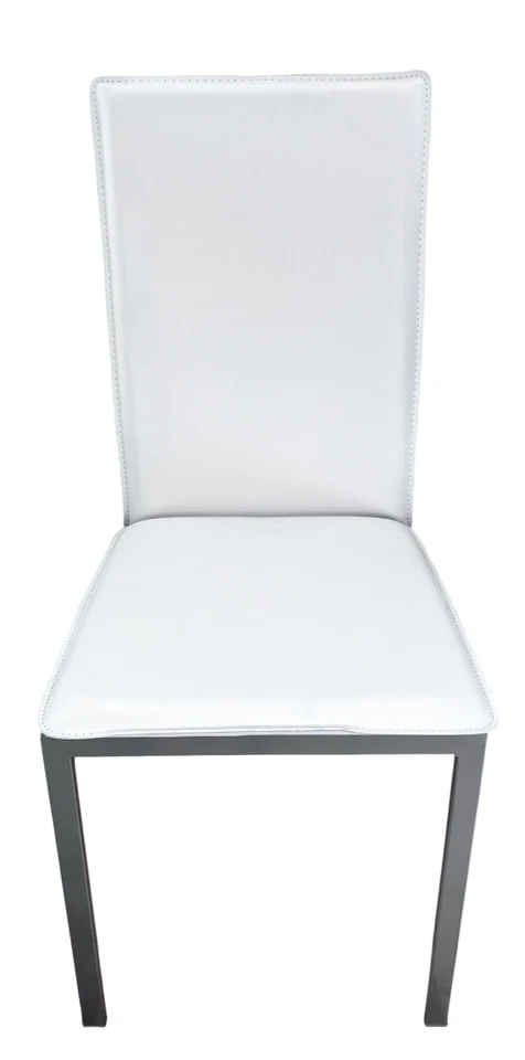 Set 4 Sedie Moderne Sala Pranzo Salotto Cucina Seduta Imbottita Ecopelle Bianco - Immagine 2 di 2