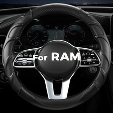 Customized Auto Car Steering Wheel Cover for Dodge RAM 1500 2500 3500, 15.5