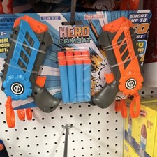 Hero Combat Dart Gun Set with 8 Precision Darts, Team Blue  Team Orange