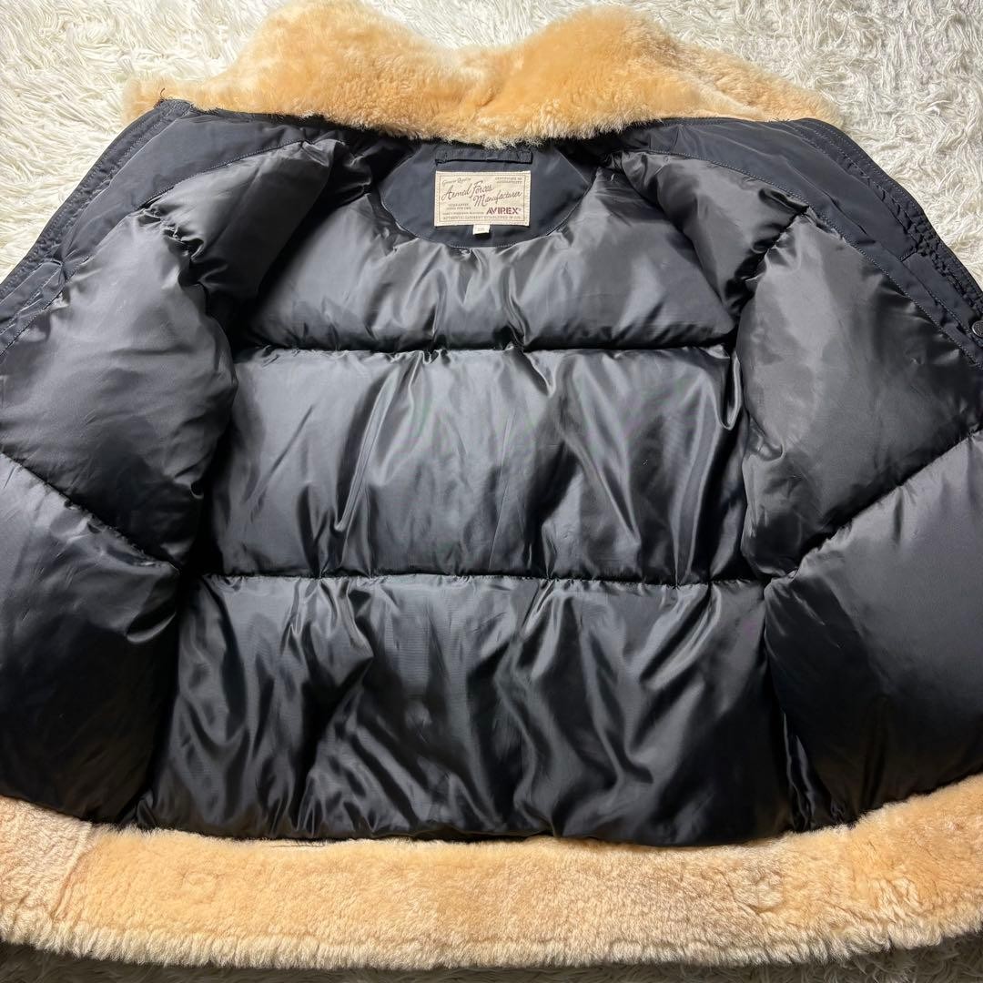AVIREX B-3 Down Jacket Polyester Flight Jacket Bl… - image 15