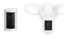 Ring Alarm Floodlight Cam Wired Pro HDR with All New Outdoor Cam Plus White