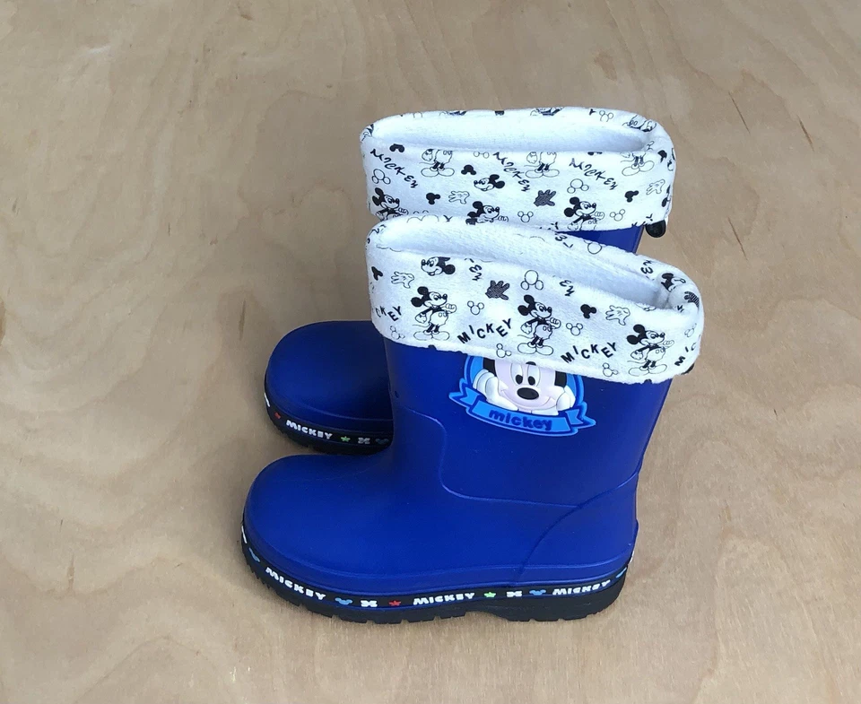 Disney Mickey Mouse Botas de Lluvia Azul Blanco Goma Ropa Exterior Niños EUR Talla 31 Foto 3 de 4