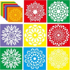 24 Pieces Large Washable Stencils Kit for Crafts and Drawing