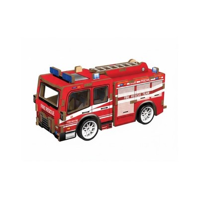 PUZZLE 3D FEUERWEHR LKW HOLZ 29 TEILE SPIEL BAU KINDER MODELL WACHMANN