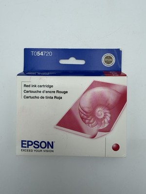 NEW Sealed Epson T054720 Red Ink Cartridge for Stylus Photo R800 R1800 09/2010