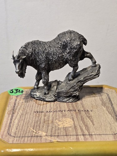 Franklin Mint Fine Pewter "The Mountain Goat" Wildlife North America Series-1976