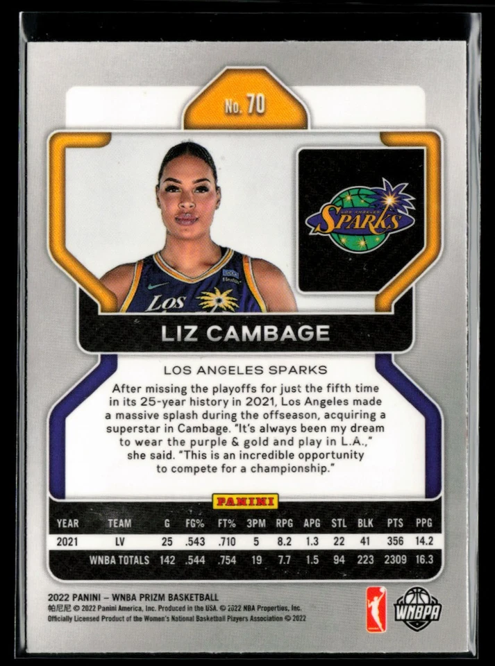 2022-23 Panini Prizm WNBA #70 Liz Cambage - Image 2 of 2