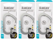 Nite Ize SlideLock Stainless Steel Carabiner 3 - Stainless 3-Pack 