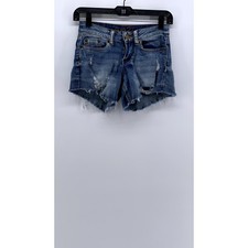 RUE 21 Women's Blue Denim Cut-Off Distressed Shorts SZ 1/2
