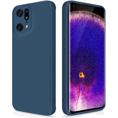Stoßdämpfende Handyhülle für Oppo Find X5 Pro - Blau, Weiches Mikrofaserfutter