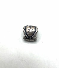 Pandora Sterling Silver 21 Heart Birthday Milestone Hearts Charm 791048