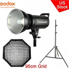 Godox SK400II 400W Studio Flash Light 95cm Grid Softbox 2m Light Stand Kit