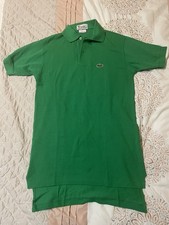 Lacoste Polo Shirt, Solid Green, Short Sleeve, Size US Small Slim Fit